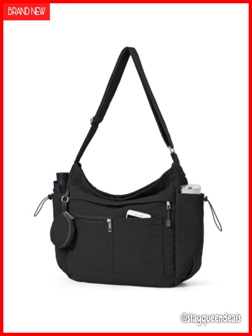 Canvas Hobo Crossbody Tote Bag Set with Coin Pouch Adjustable Strap